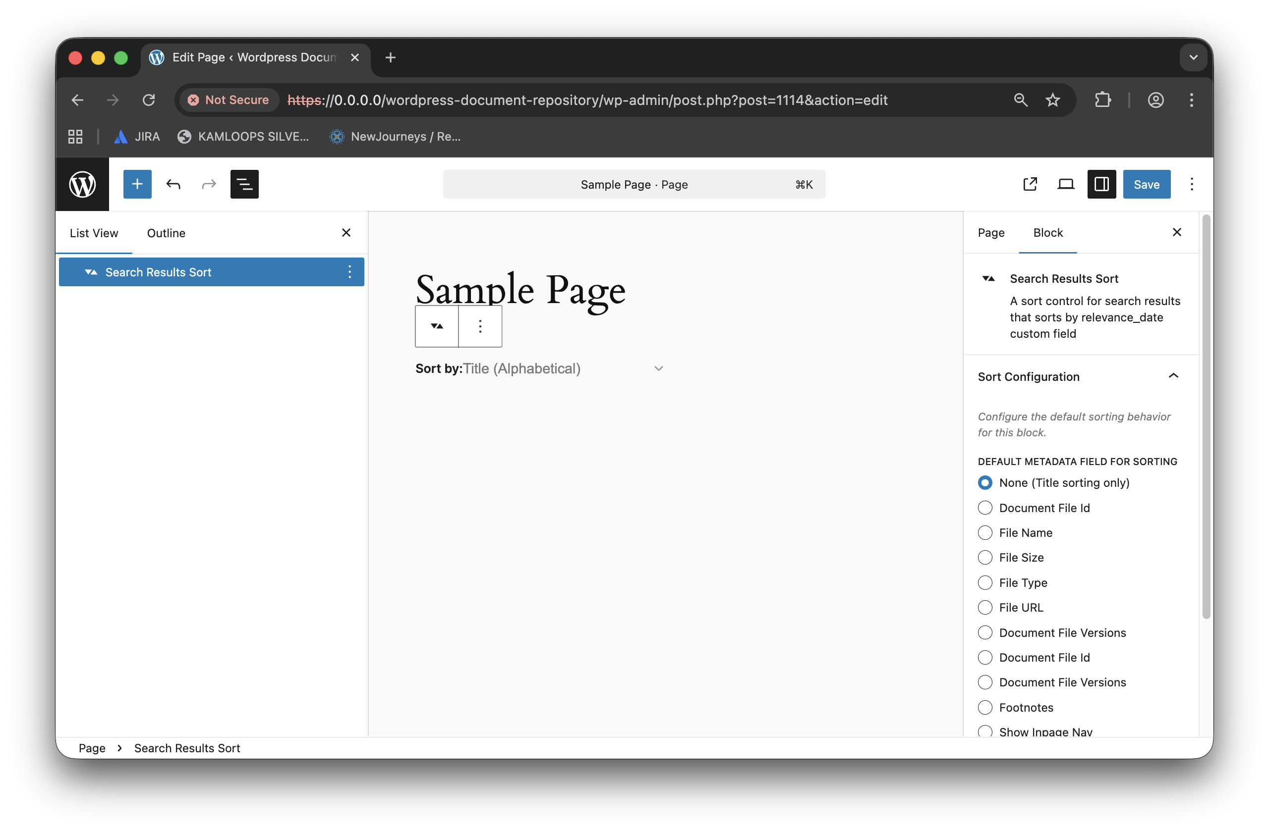 Search Results Sort Block