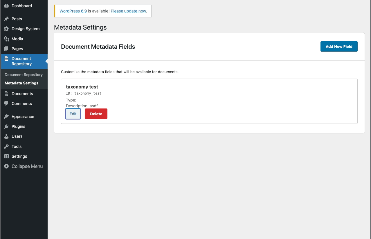 Edit Metadata Field