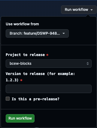 Release workflow options