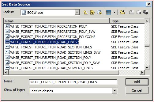 Select BCGW Dataset