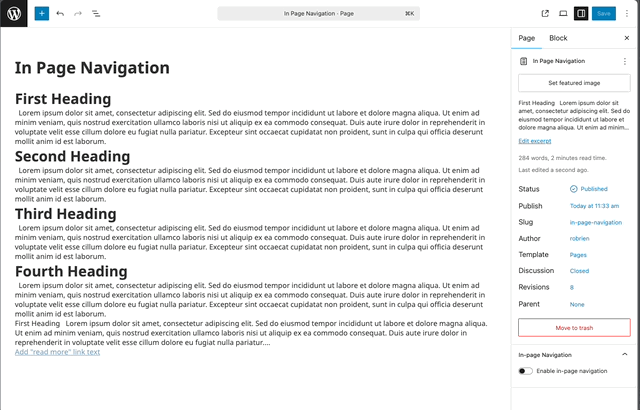 In-page Navigation HOWTO