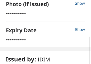 A detailed bottom view of a credential, showing information on the photo, expiry date, and issuer