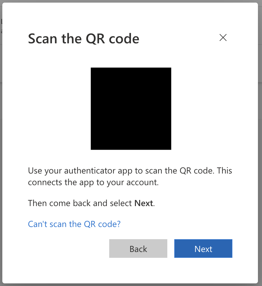 Can't scan QR code link on the QR code screen